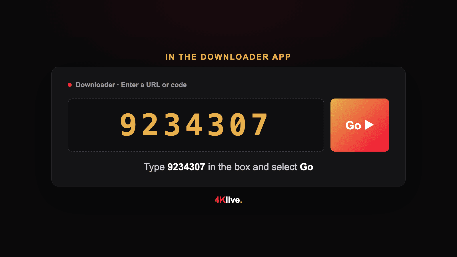 4Klive · Fire & Android TV setup — step 3