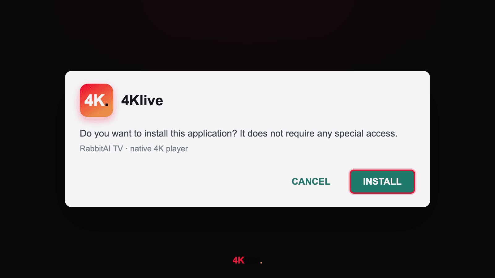 4Klive · Fire & Android TV setup — step 5